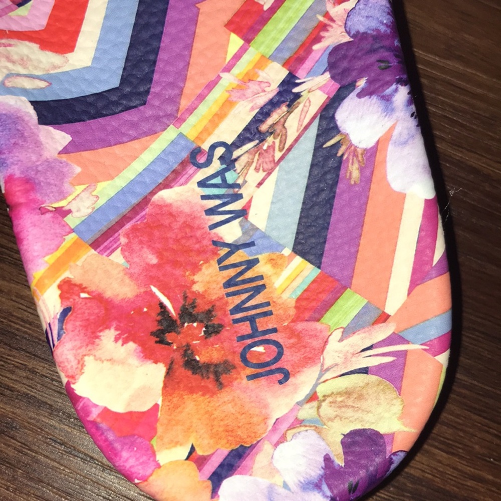Johnny Was Floral Stripe Pool Slides NWT - Picture 3 of 12